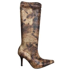 Vintage Roberta Ricci Women’s Brown Paisley Stiletto Boots Size 39 US 7.5